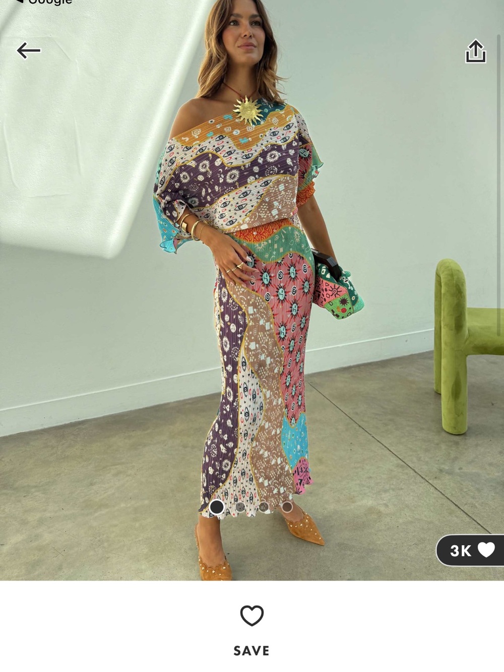 Never Fully Dressed Multi-Color One-Shoulder Patterned Dress - Picture 2 of 3